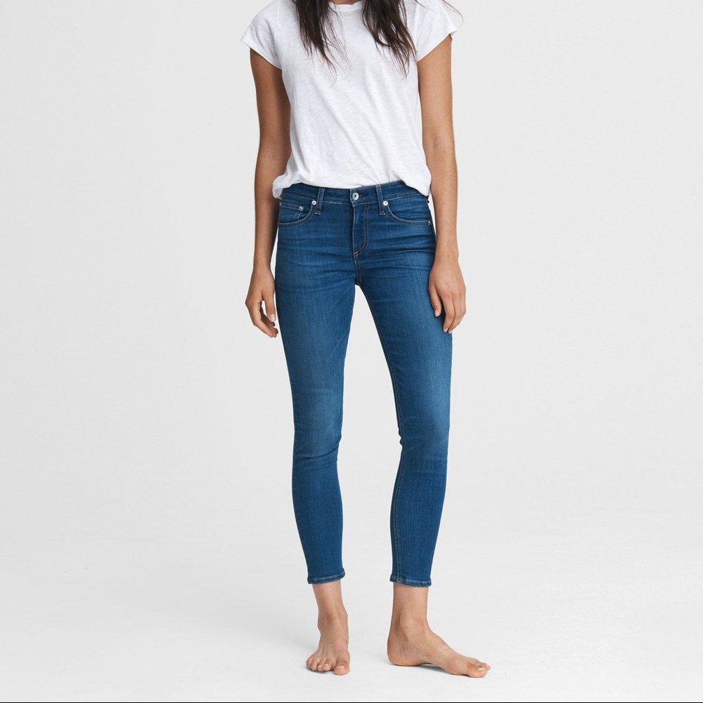 NWOT Rag and Bone Mid Rise Cropped Skinny Jeans